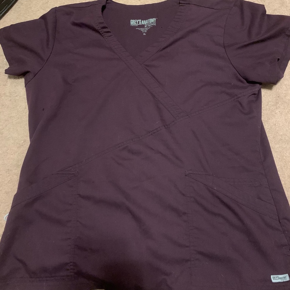 Dark purple Grey’s Anatomy XL scrub top
